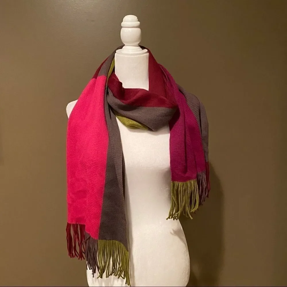 Bonnefoy Color Block Wool Blend Scarf
